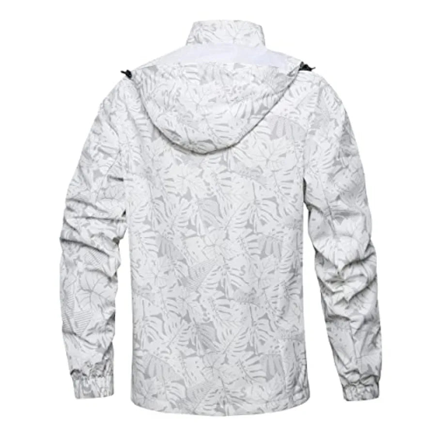 Men Lightweight Waterproof Rain Jacket Hooded Outdoor Hiking Windbreaker