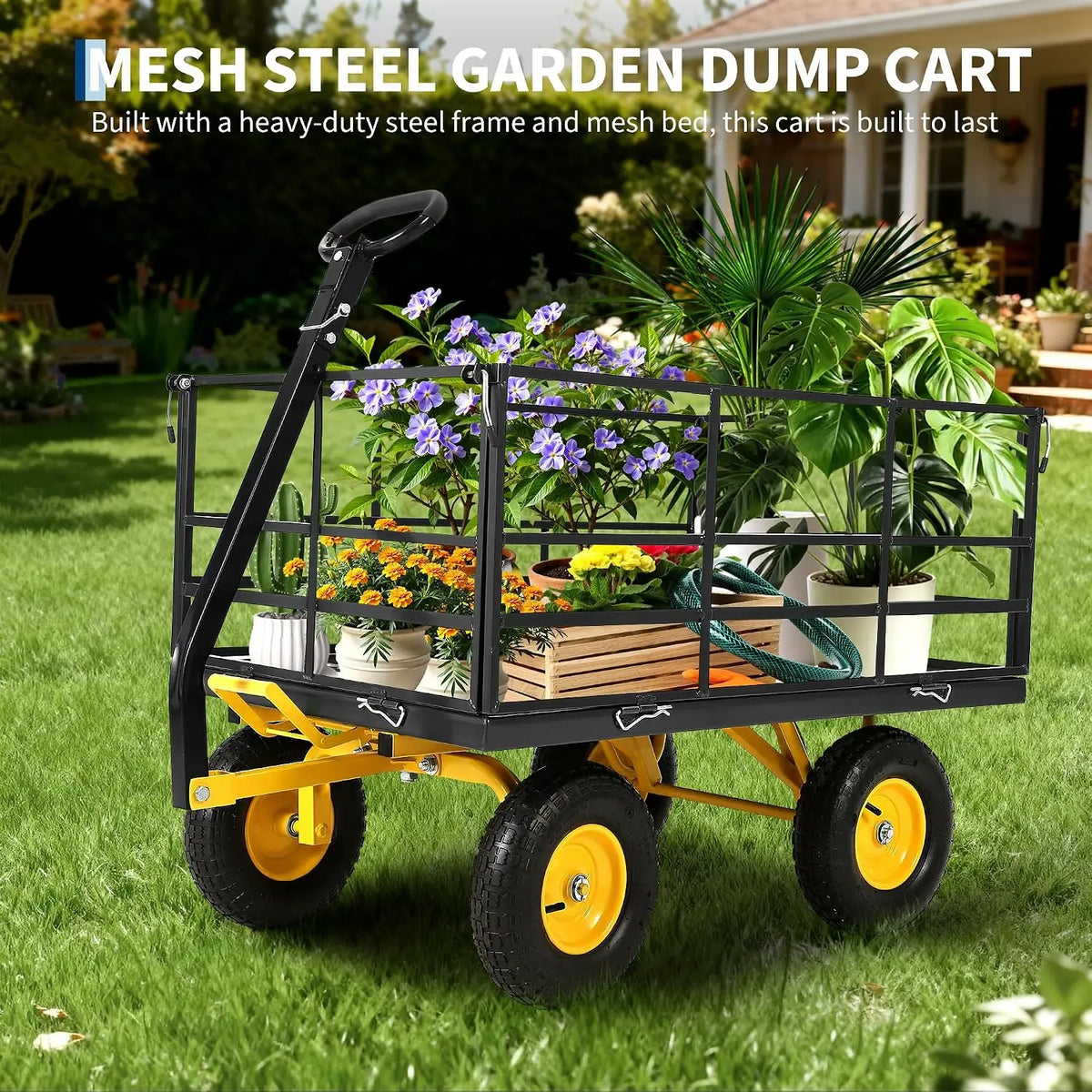 Twister.Ck Heavy Duty Steel Mesh Garden Utility Cart