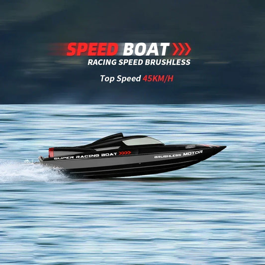 Jikefun Brushless RC Boat 55KMH Racing Speedboat With Two Batteries