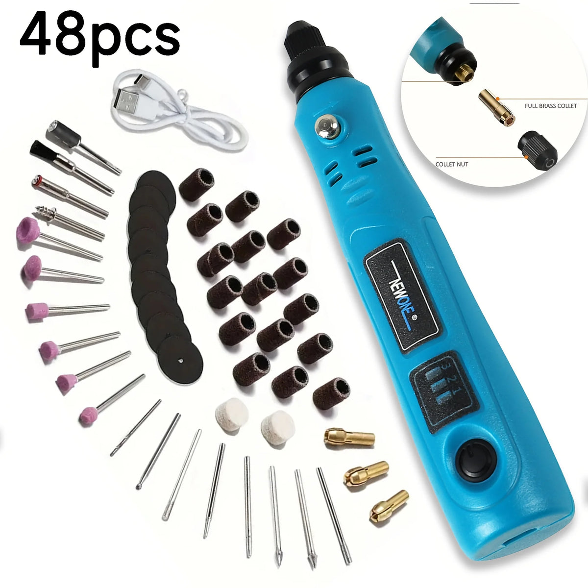 Newone Mini Cordless Rotary Tool Kit With Variable Speed Control