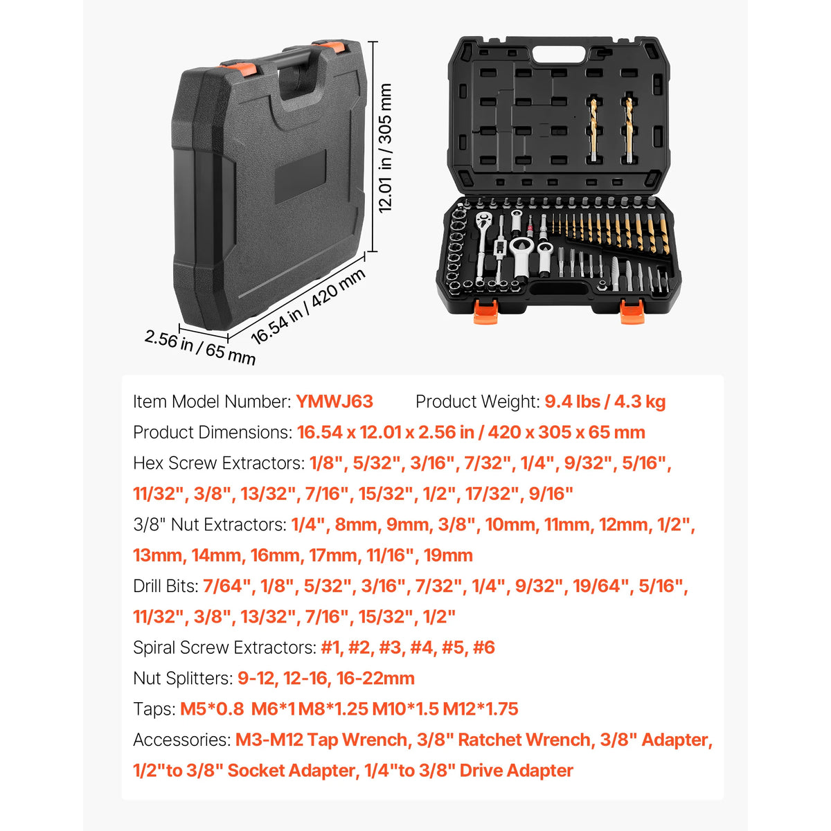 SucceBuy Screw And Bolt Extractor Set With Protective Case