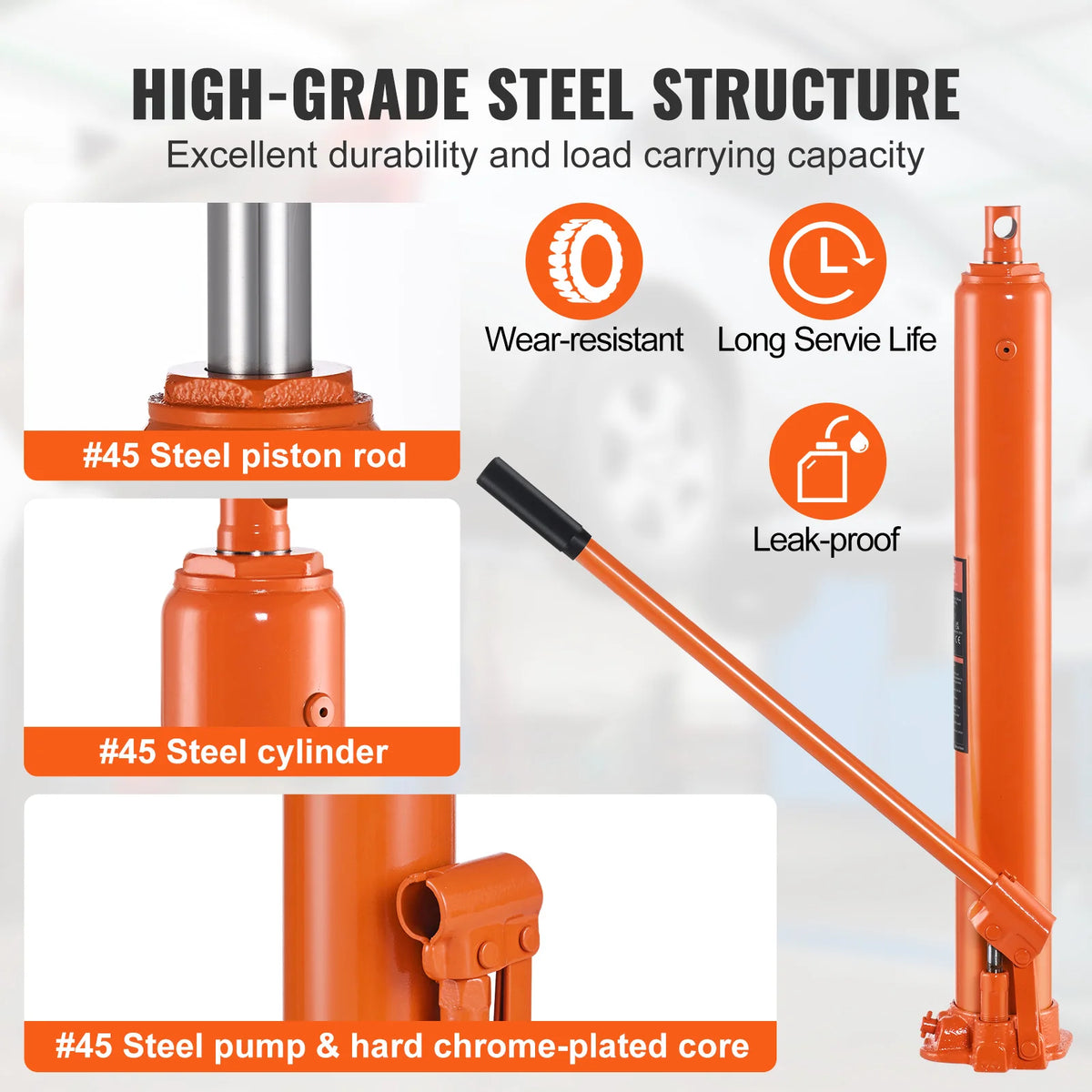 SucceBuy Hydraulic Long Ram Cylinder Engine Hoist Jack