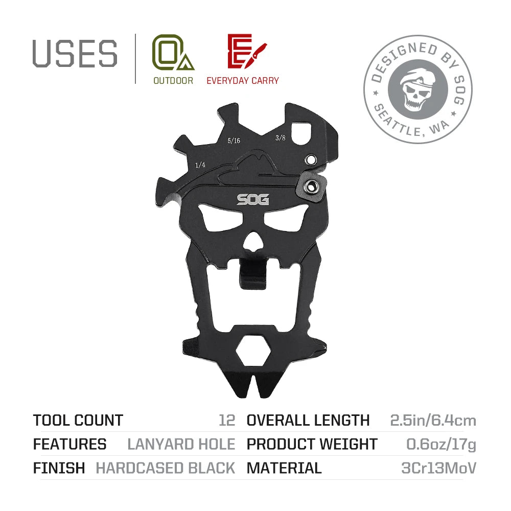 SOG MacV 12 Function Stainless Steel Pocket Multi Tool