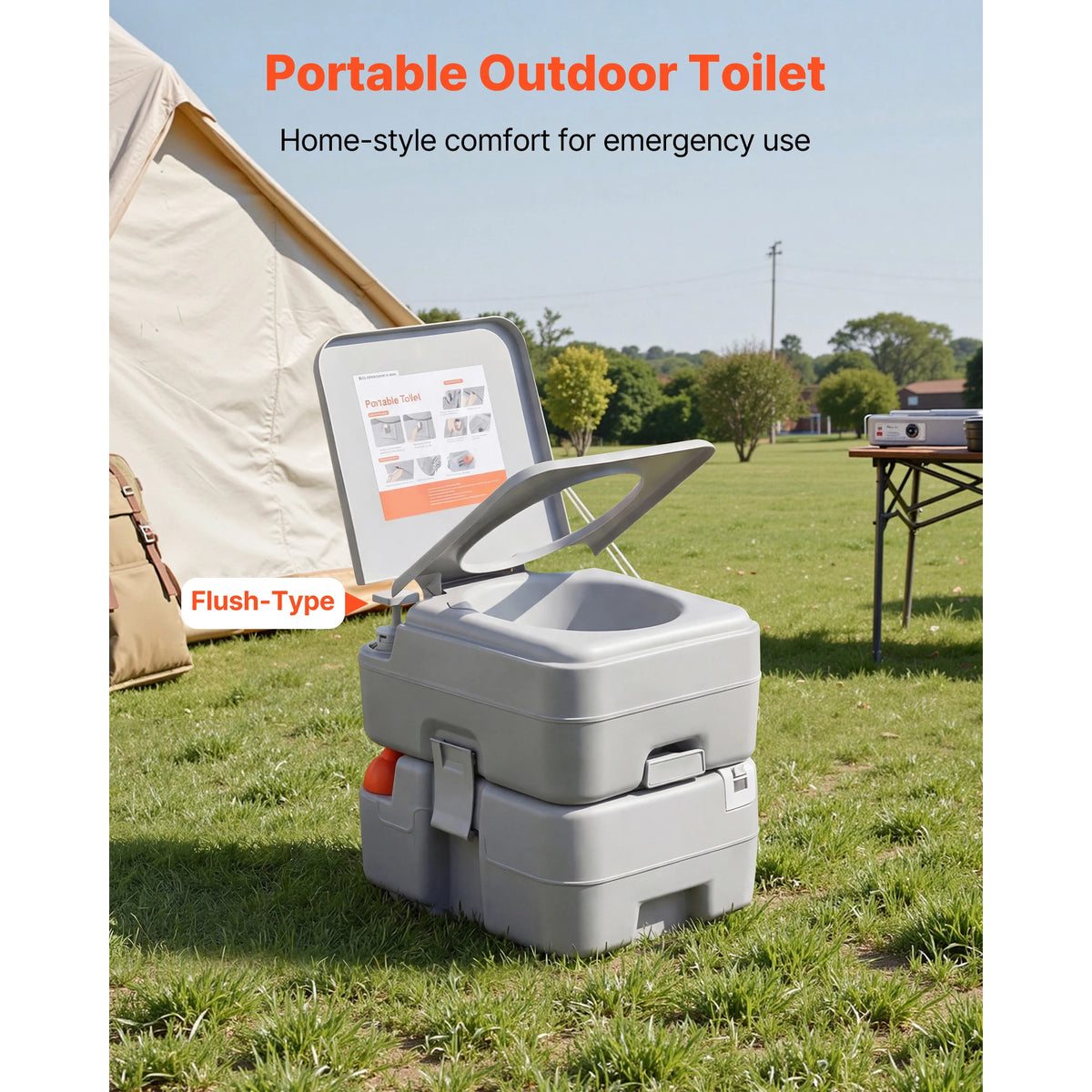 Dual Flush Portable Toilet With Detachable Tank And Travel Bag