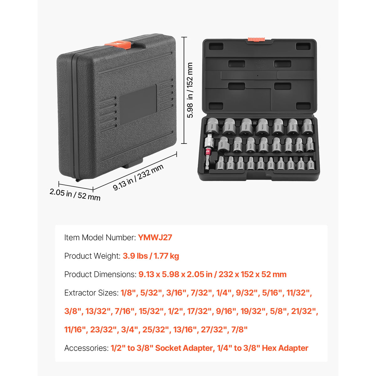 SucceBuy Screw And Bolt Extractor Set With Protective Case