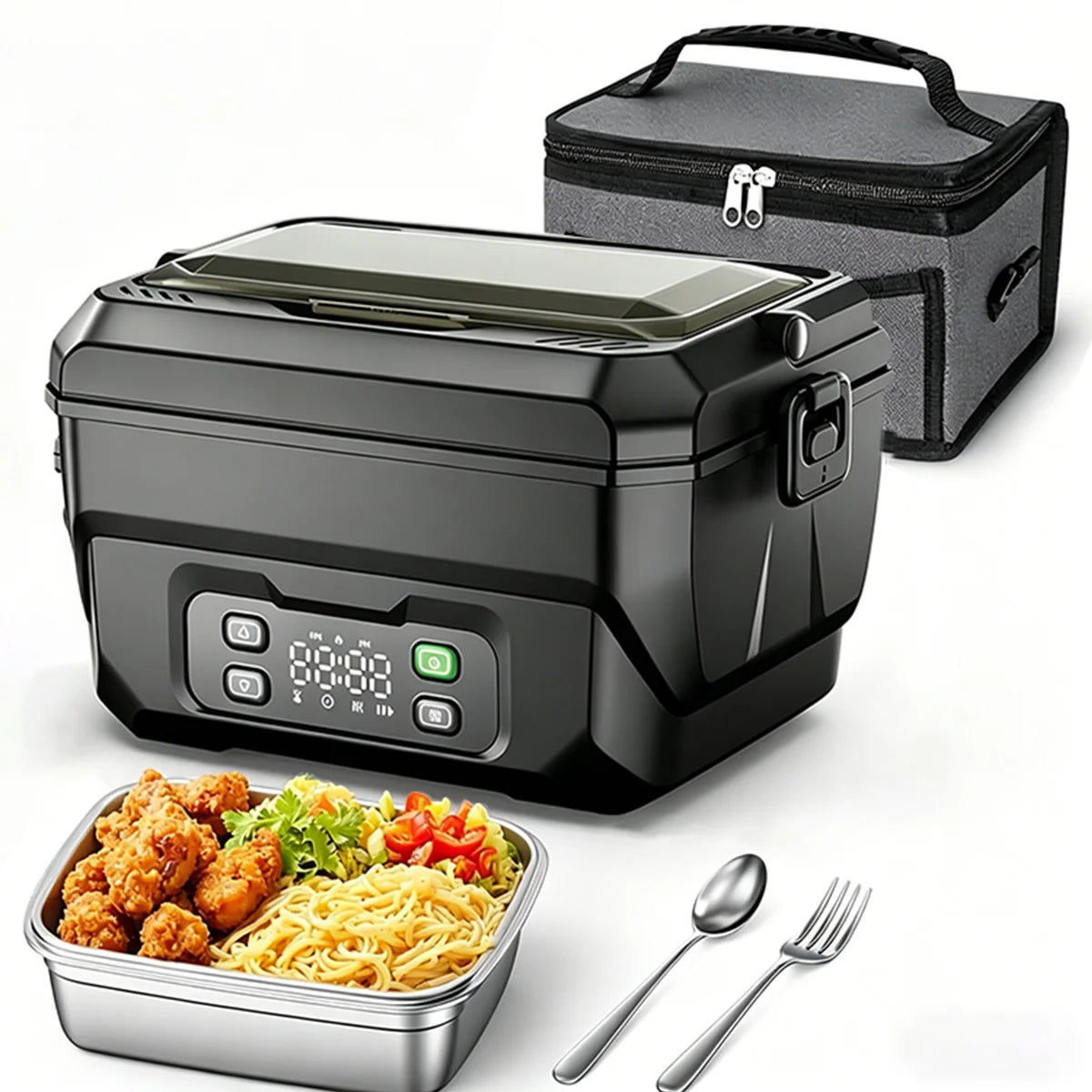 USB Rechargeable Food Warmer With Digital Timer And Display