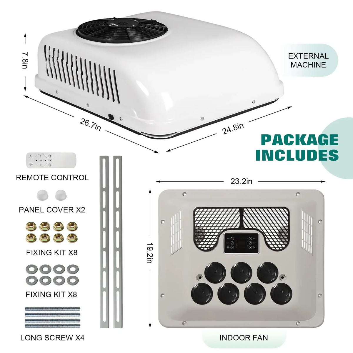 Treeligo 12V 24V Rooftop Air Conditioner For Campers And Trucks