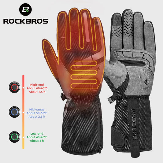 Rockbros Heated Touchscreen Gloves With Rechargeable Battery