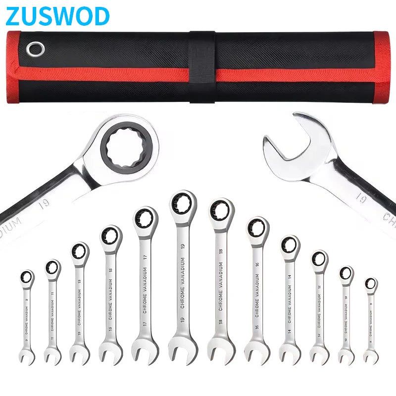 Professional Chrome Vanadium Steel Ratchet Wrench Set For Auto Repair