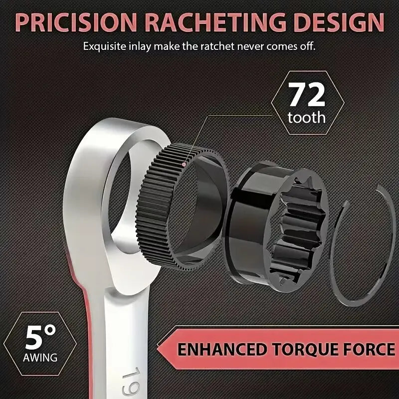 Professional Chrome Vanadium Steel Ratchet Wrench Set For Auto Repair