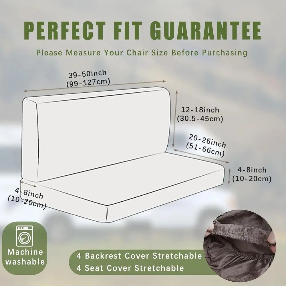 Premium Faux Leather RV Camper Dinette Cushion Covers