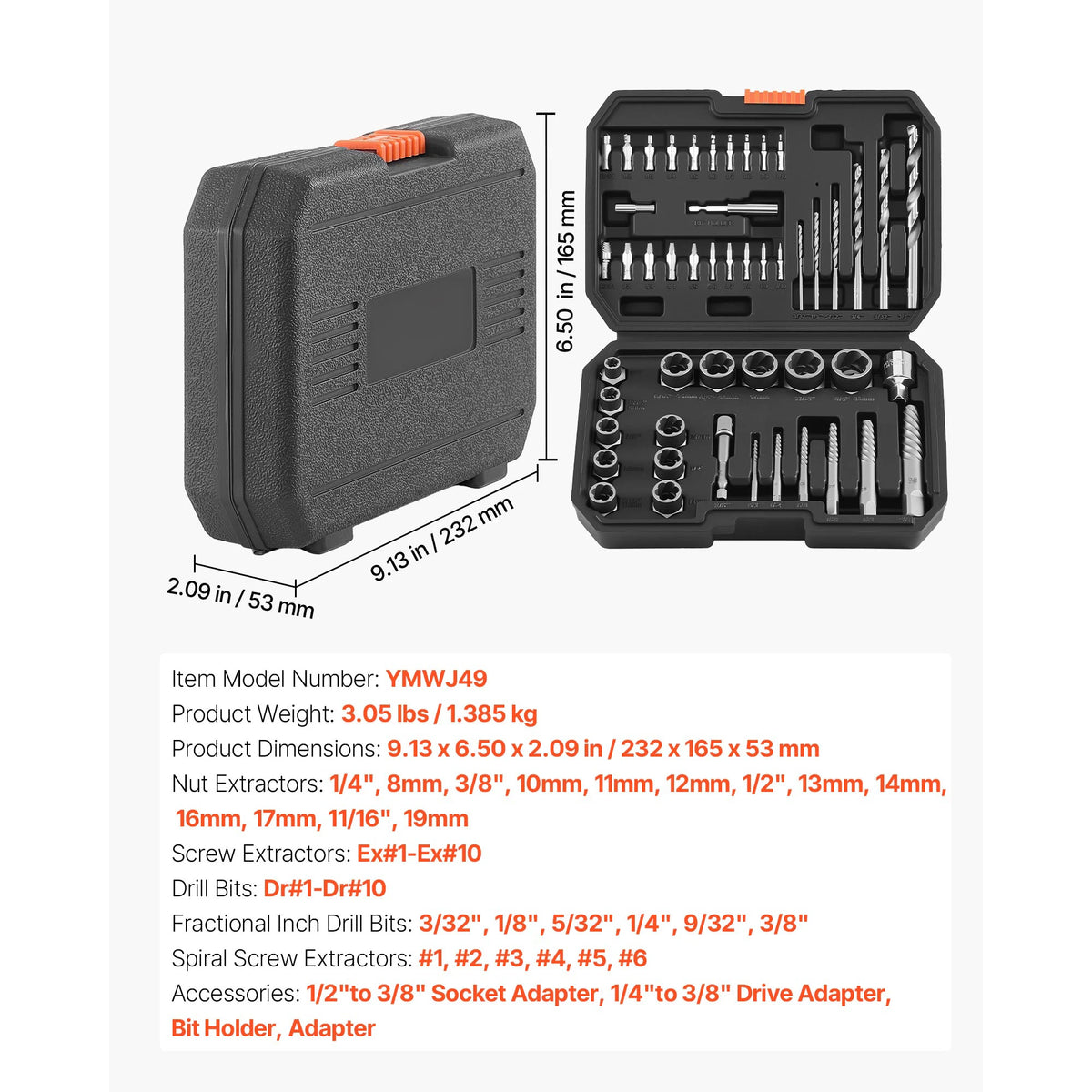 SucceBuy Screw And Bolt Extractor Set With Protective Case