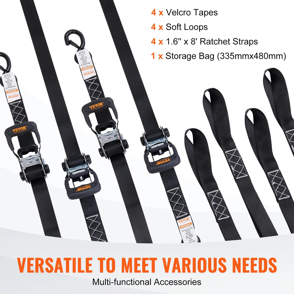 SucceBuy Ratchet Tie Down Straps With Padded Handles And Hooks