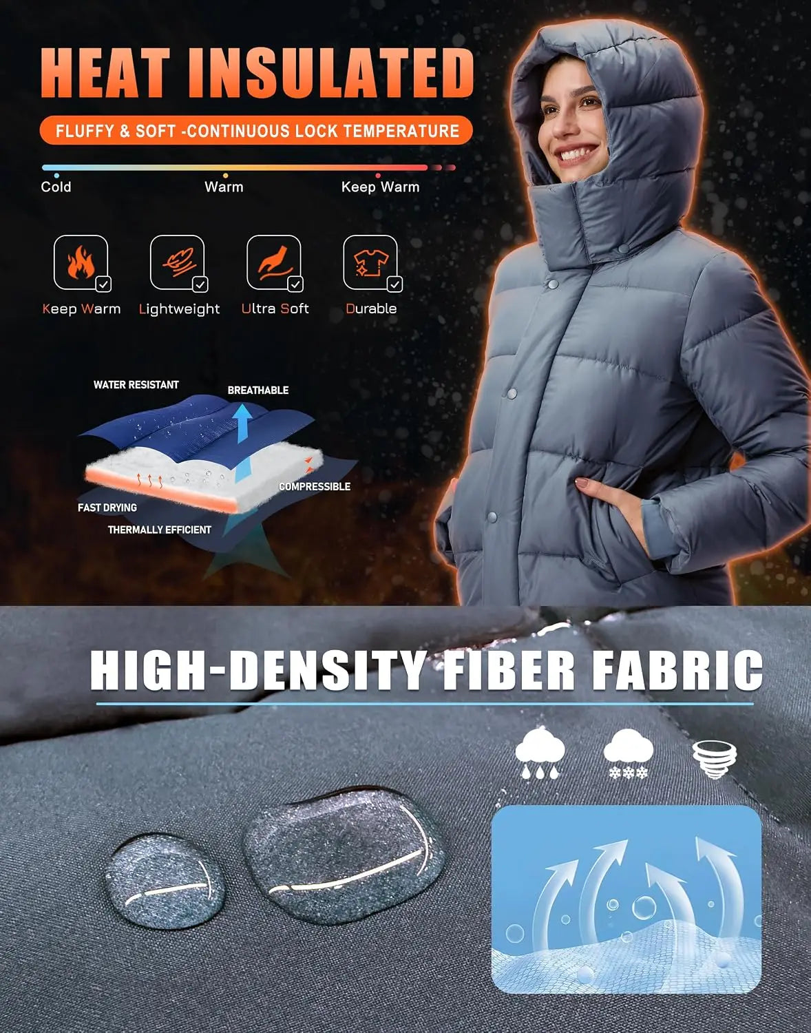 Pioneer Camp Women Hooded Quilted Puffer Jacket Winter Coat