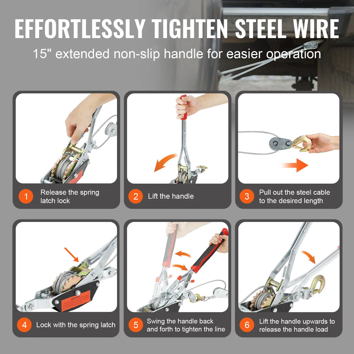 SucceBuy 5T Come Along Ratchet Cable Puller