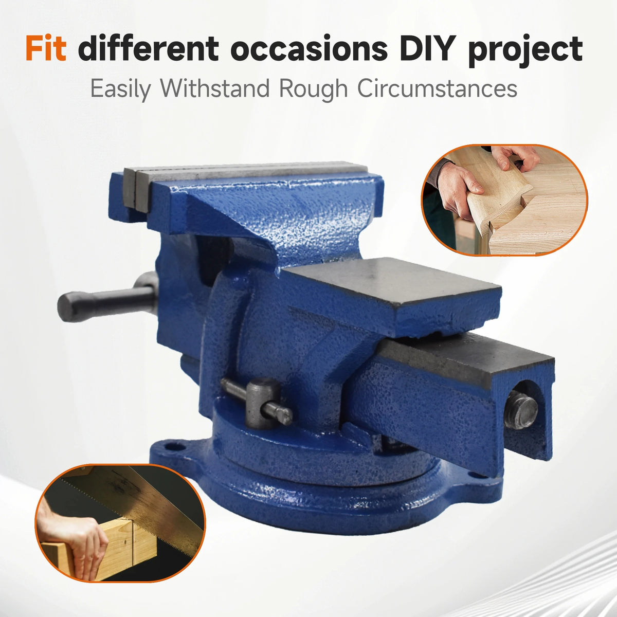 Industrial Swivel Bench Vise With Anvil And Tabletop Clamp