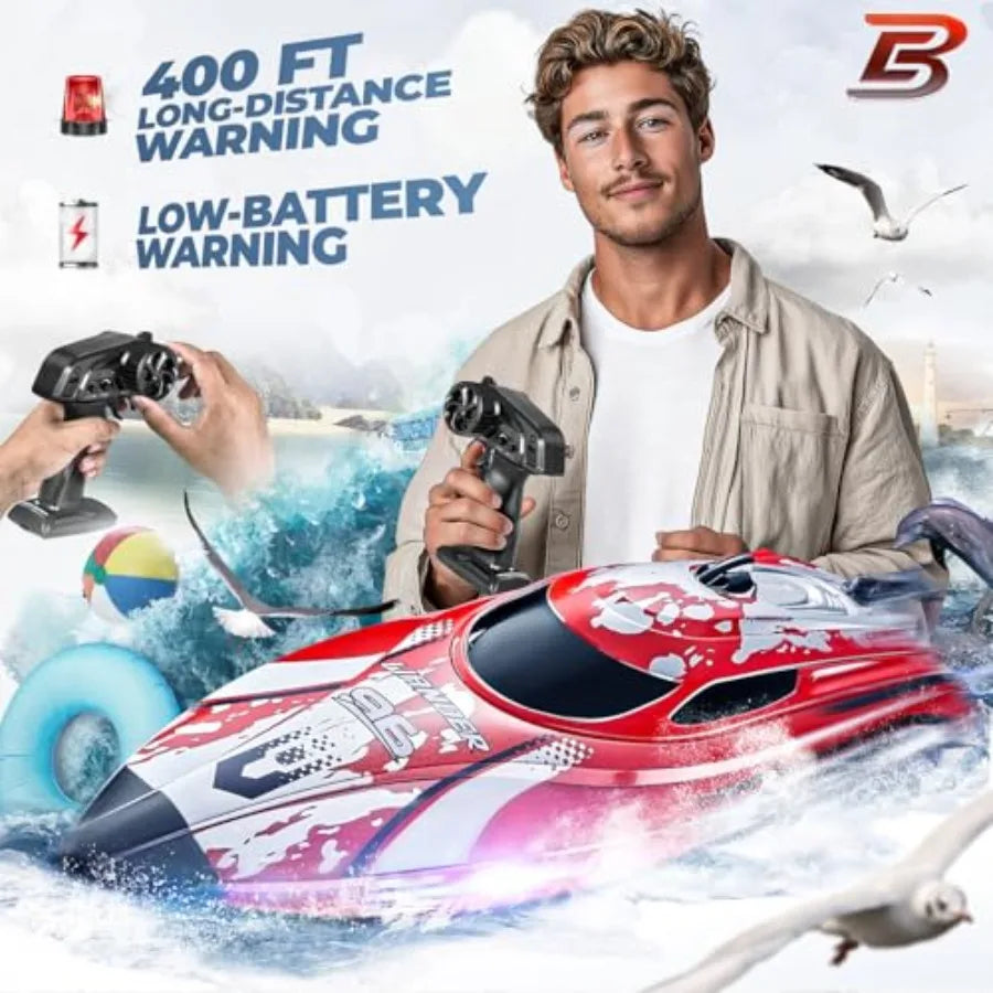 Remote Control Boat Toy Featuring Cyber Truck Design And Motors