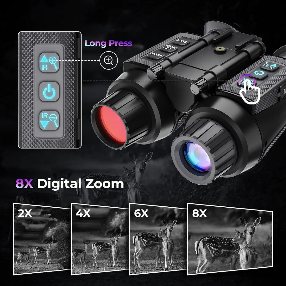 Goyojo 4K Infrared Digital Night Vision Binoculars With 8X Zoom