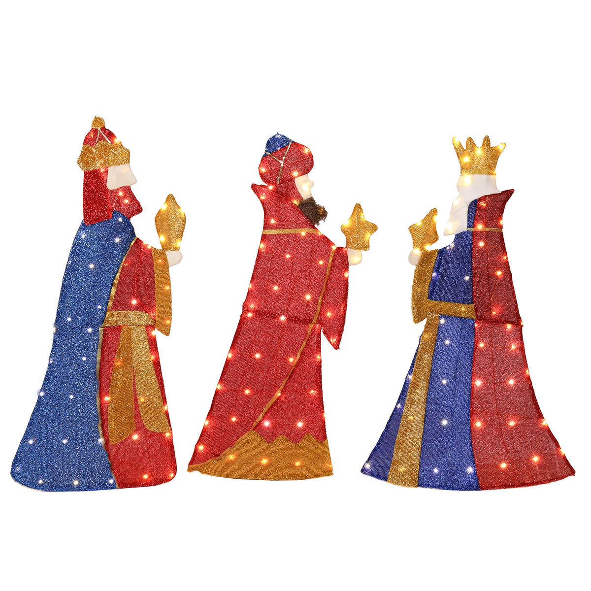Set Of 3 Lighted Three Wise Men Christmas Yard Decorations