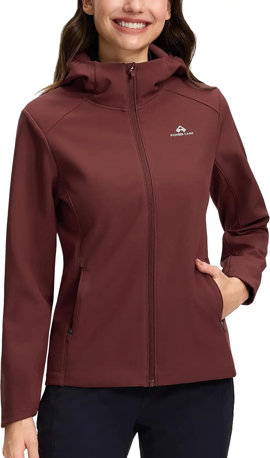 Pioneer Camp Women Softshell Jacket Fleece Lined Waterproof Hooded Windbreaker