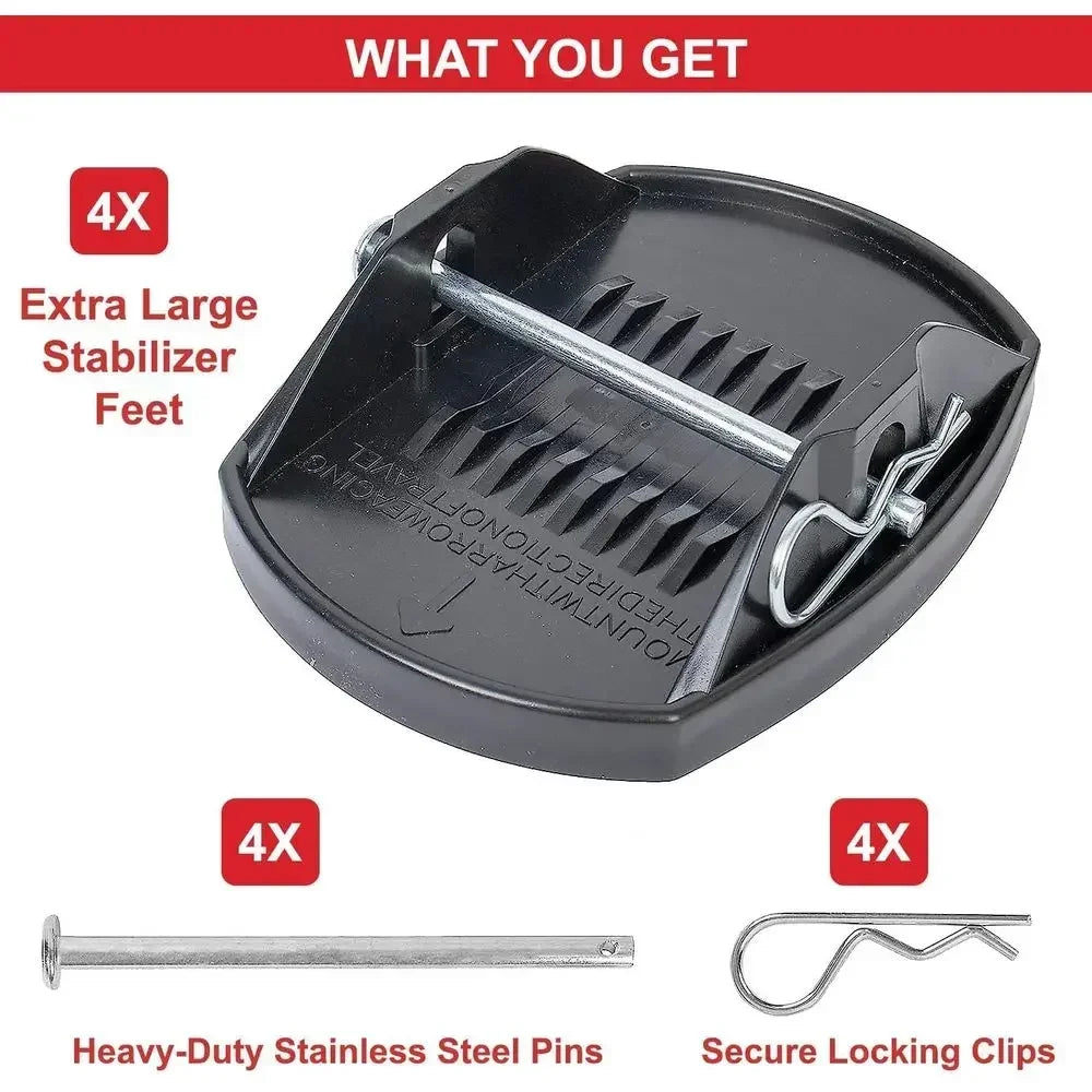 Heavy Duty RV Trailer Stabilizer Leg Anti Sink Foot Pads