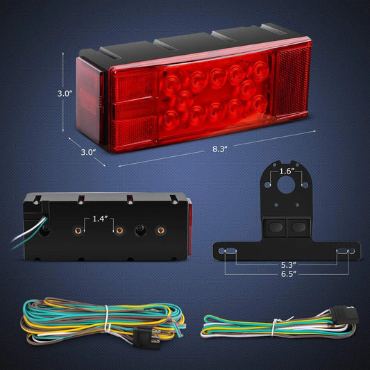 Nilight Submersible Rectangular LED Trailer Stop Tail Light