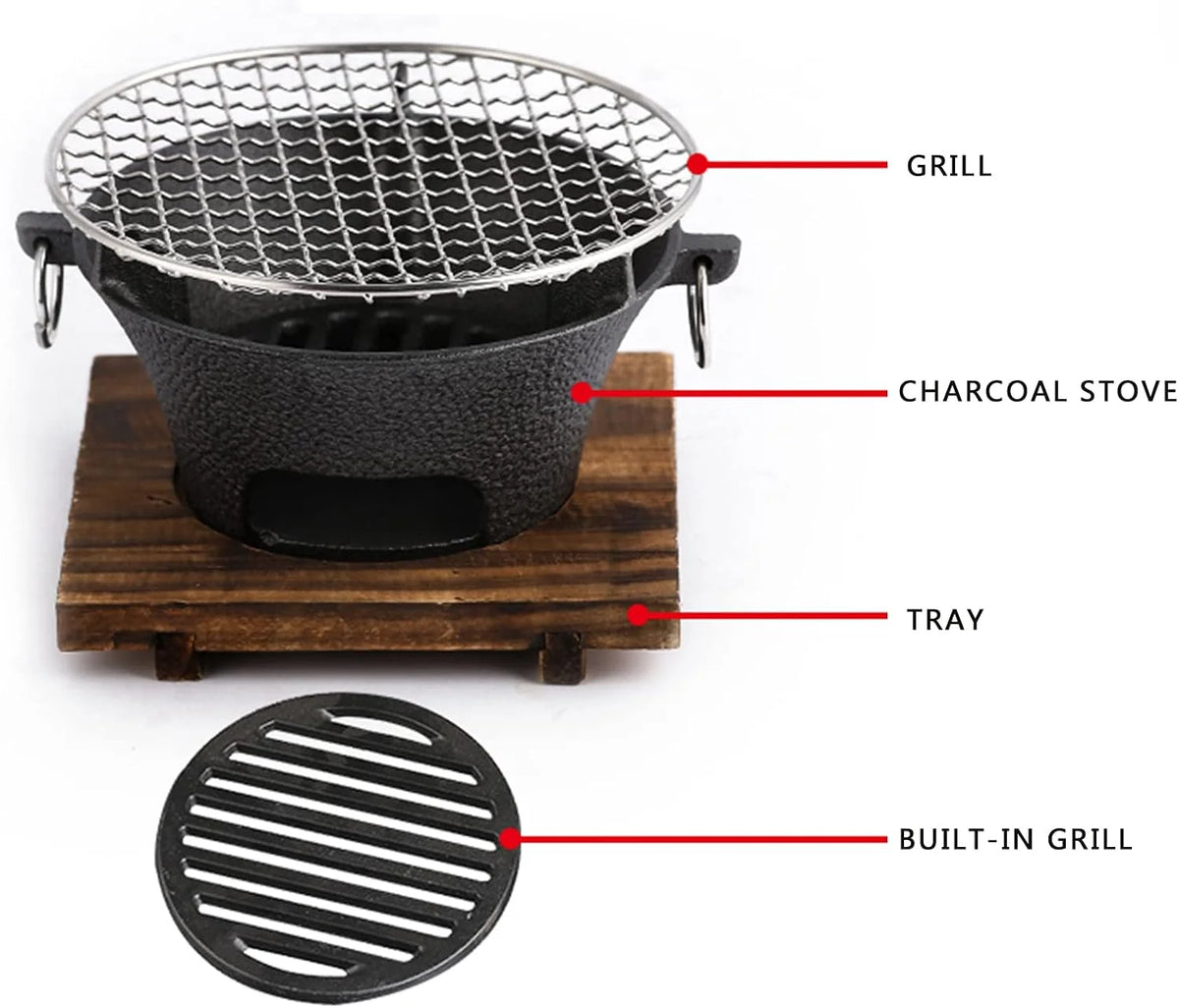 Zoe Cast Iron Charcoal And Alcohol Outdoor Camping Stove