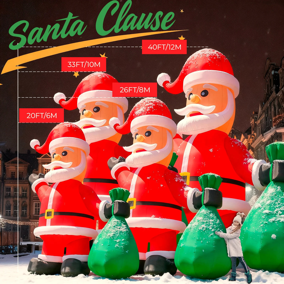 Led Outdoor Inflatable Santa Christmas Decoration Centerpiece