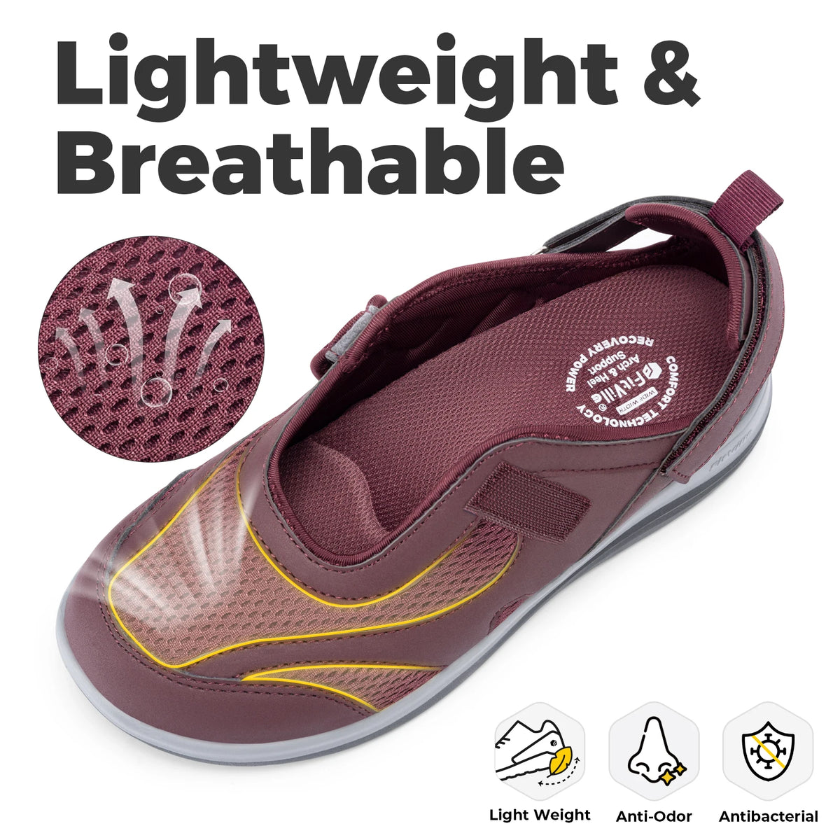 Fitville Womens Mary Jane Sandals Lightweight Breathable Walking Comfort
