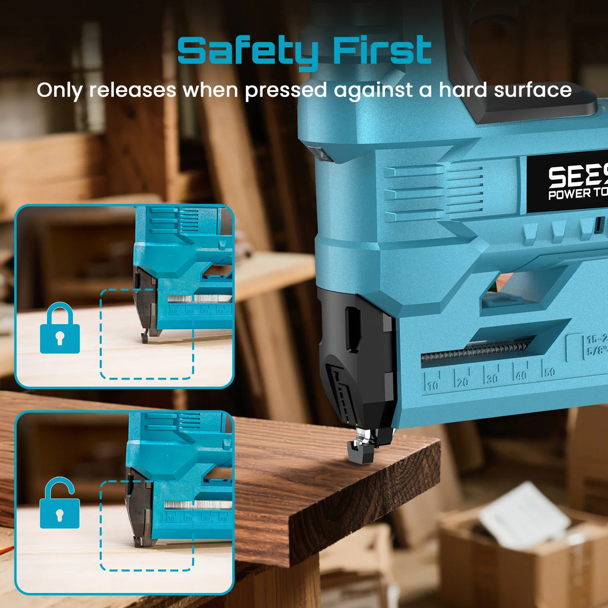 Seesii Cordless Brad Nail Gun With Complete Nail Kit