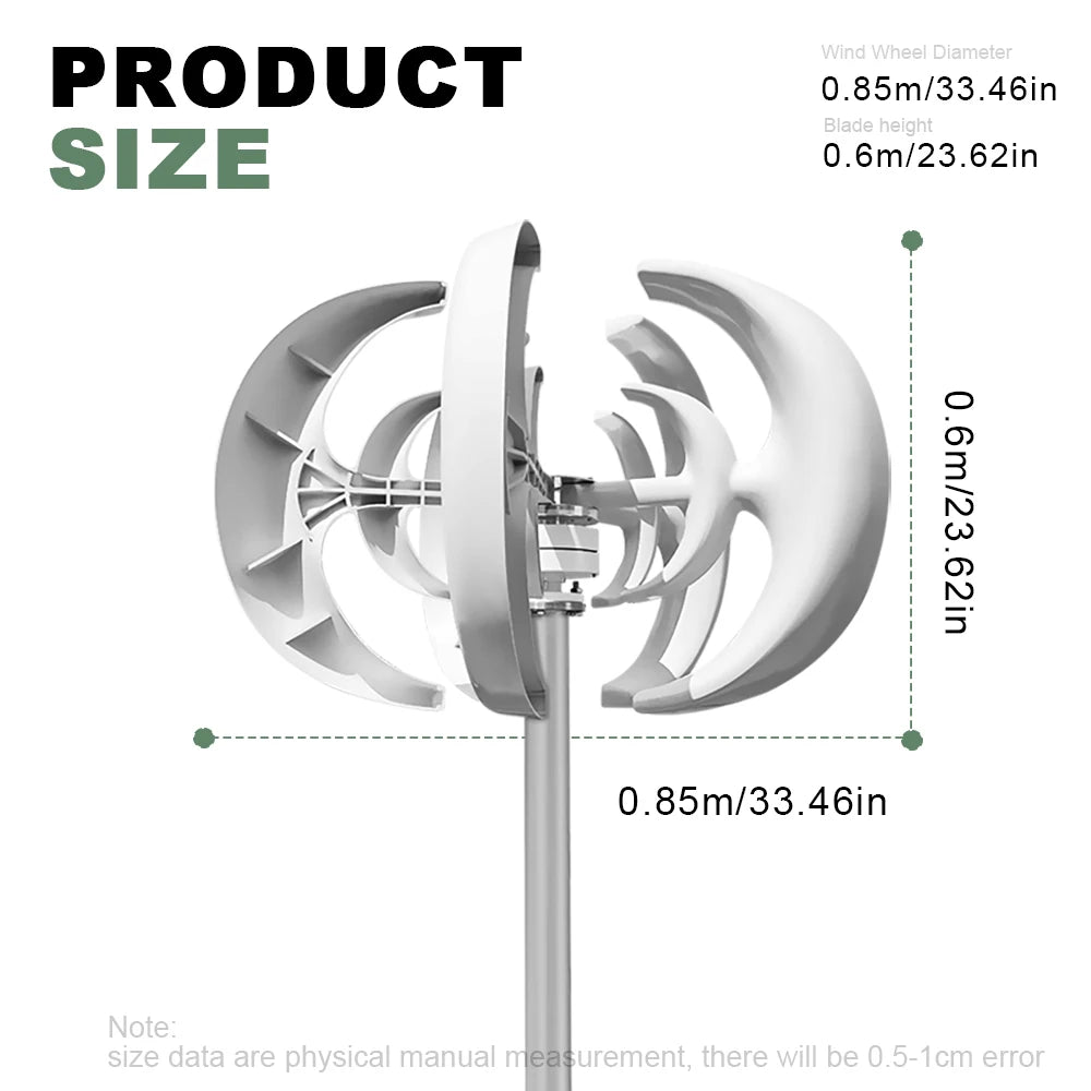 Vertical Axis Wind Turbine Generator For Home And Camping Use