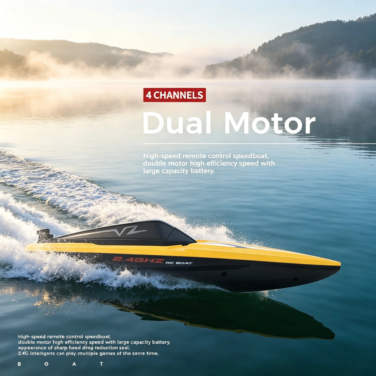 Conusea RC Speedboat Remote Control Electric Rechargeable Toy Boat