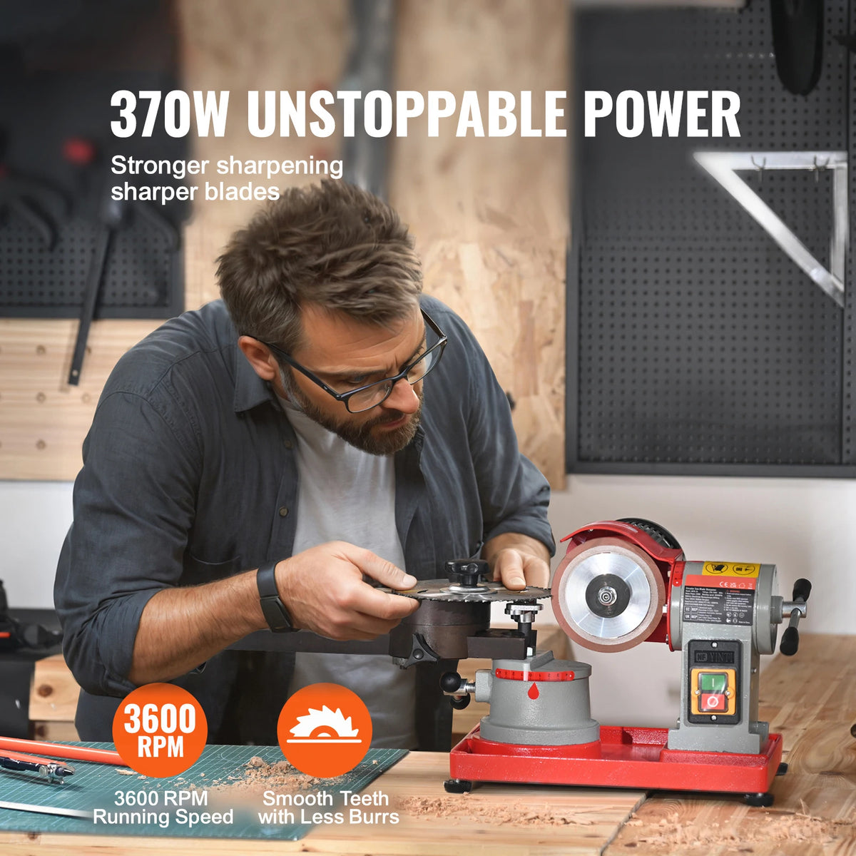 SucceBuy Circular Saw Blade Sharpening Machine 370W