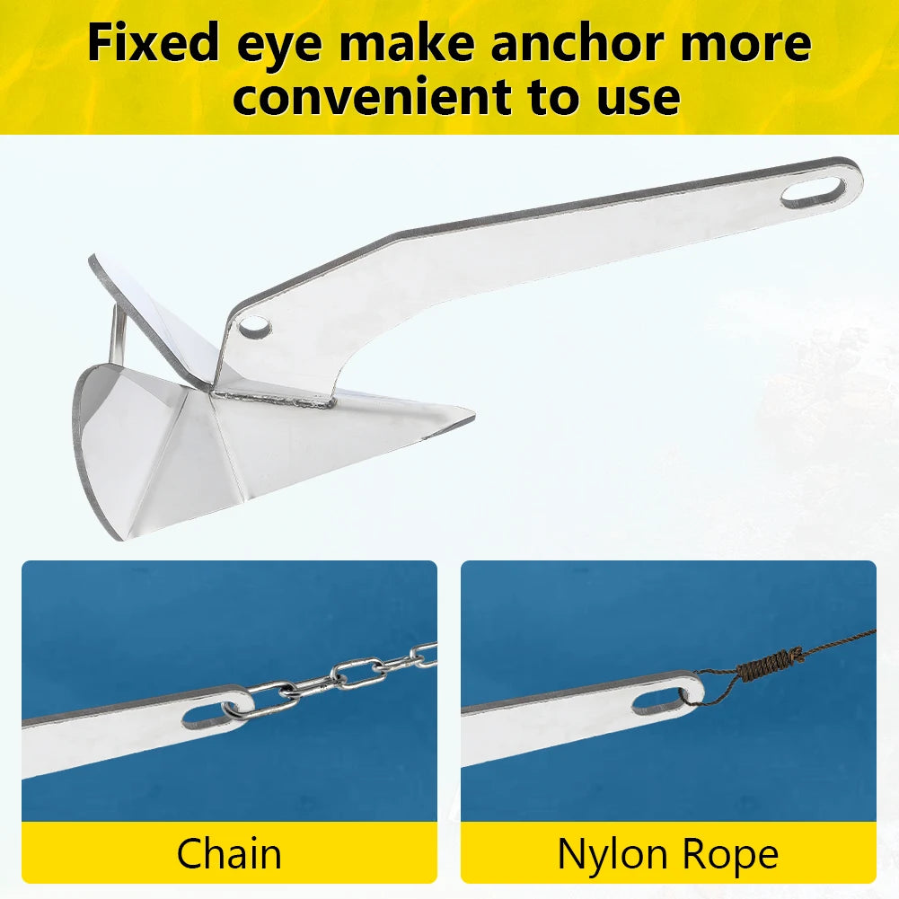 HiMISS Triangle Boat Anchor 316 Stainless Steel Delta Style