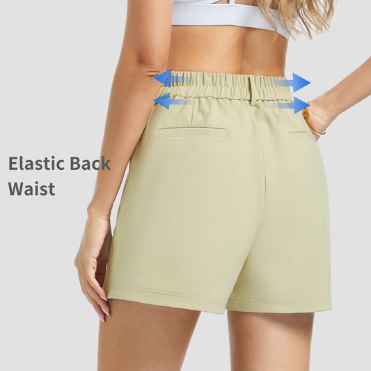The Gym People Women Elastic Waist Shorts With Pockets