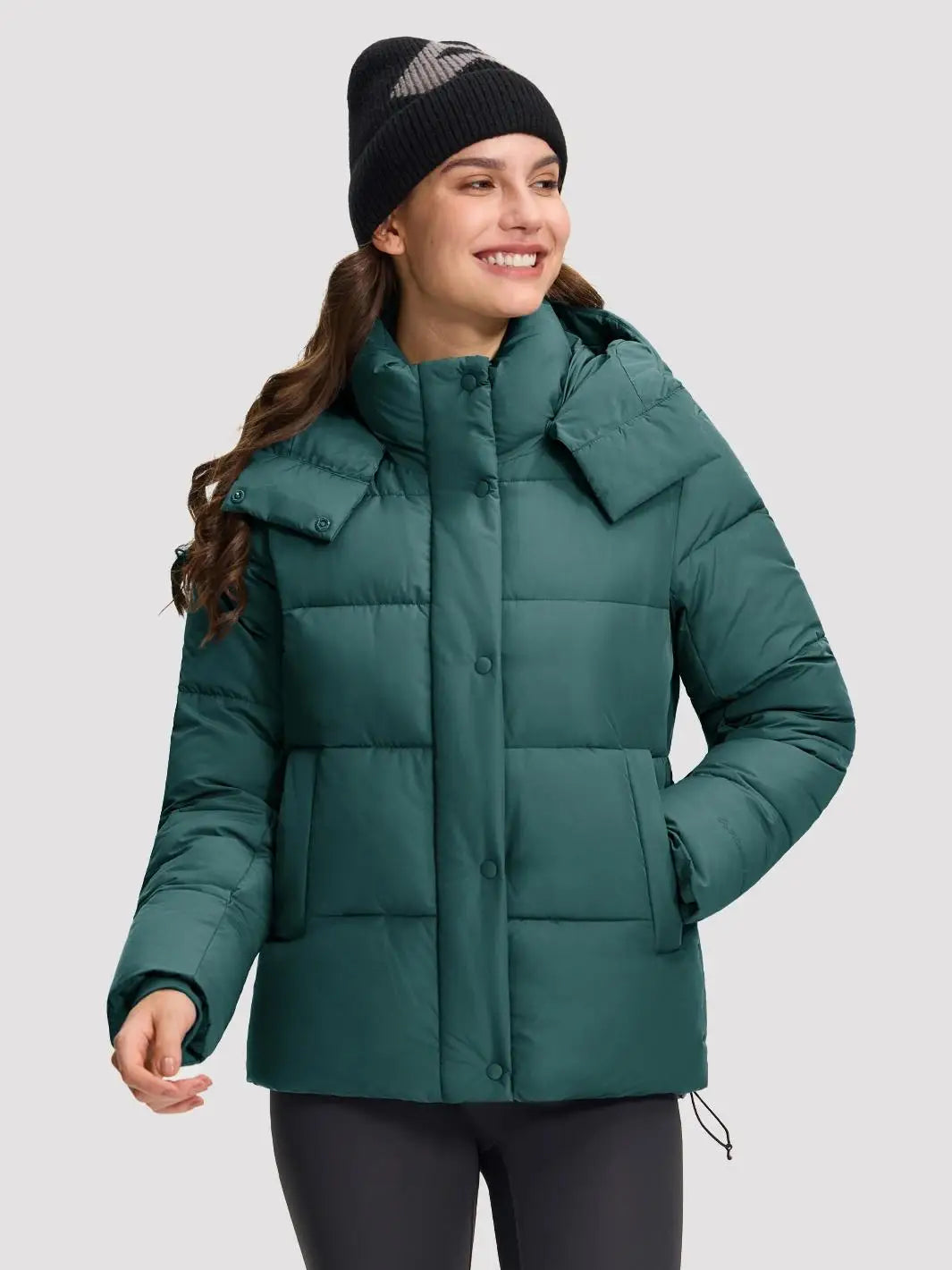 Pioneer Camp Women Hooded Quilted Puffer Jacket Winter Coat