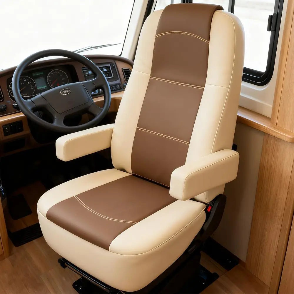 Custom Fit Nappa Leather RV Front Captain Chair Covers