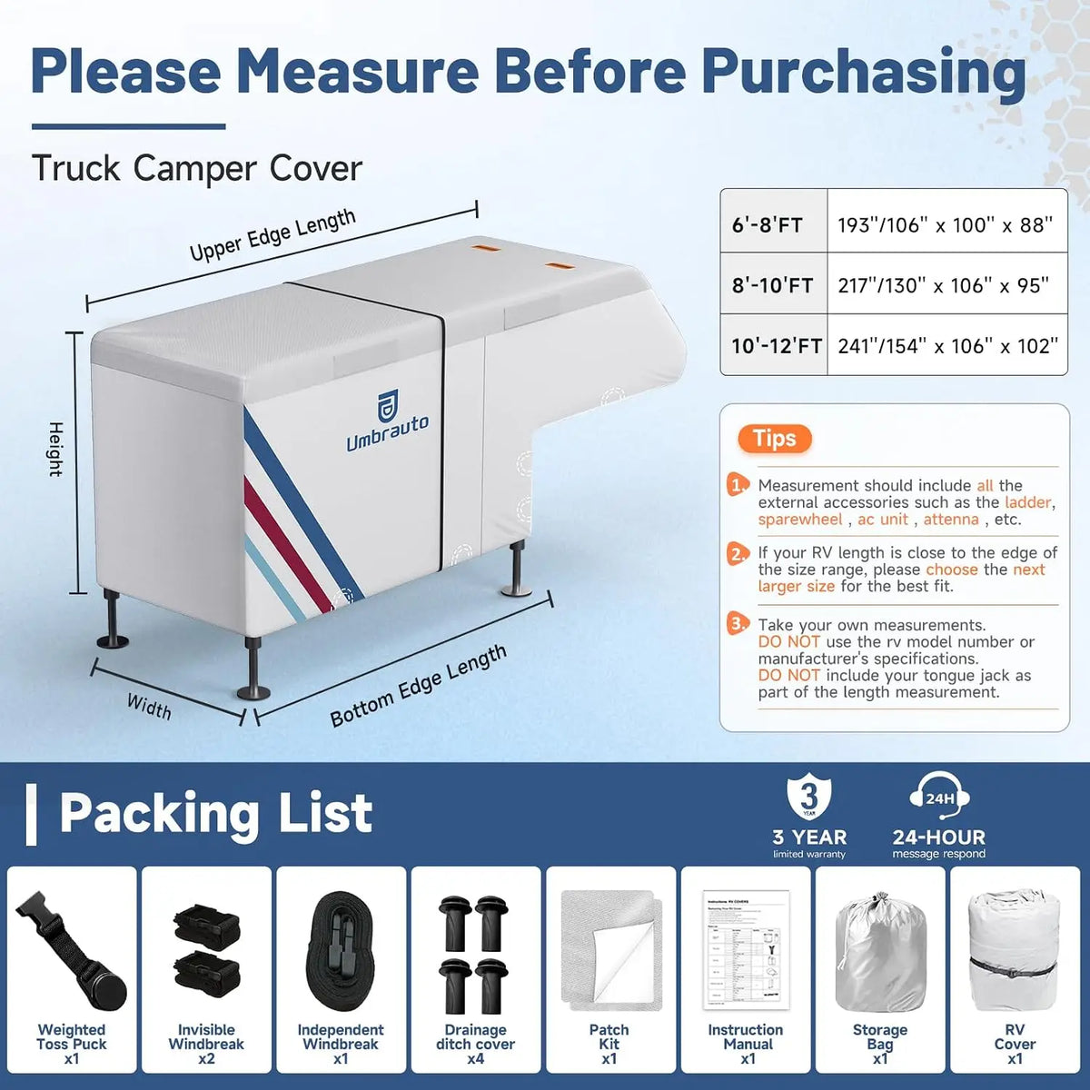 Yao Hui Huang All Weather Waterproof Truck Camper Cover
