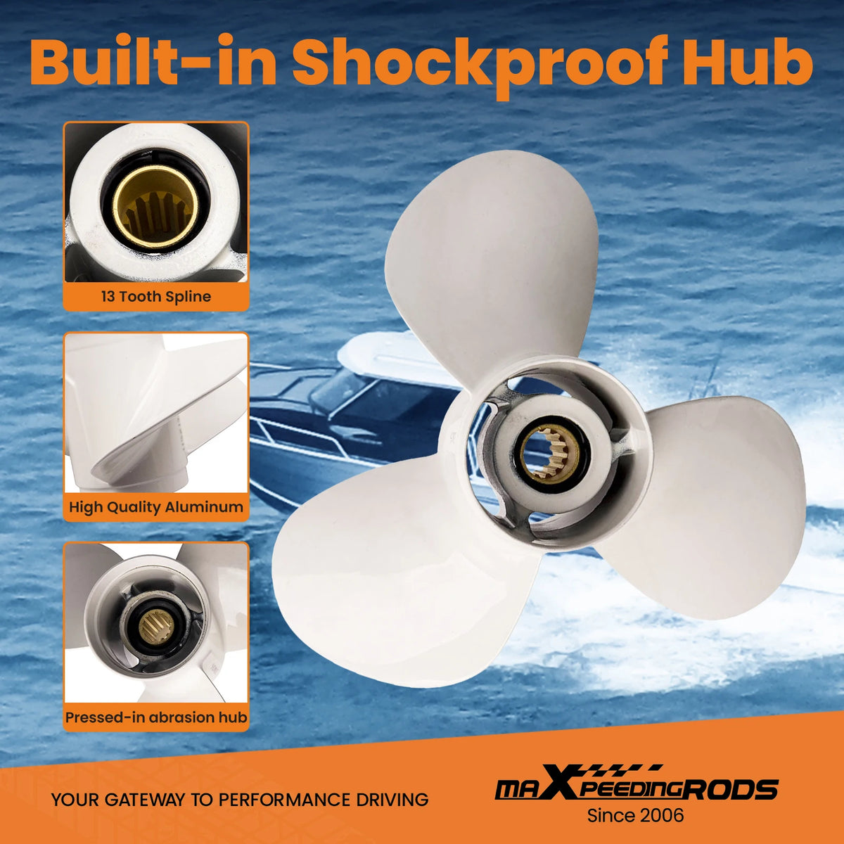 Premium Aluminum Replacement Propeller For Yamaha Outboard Motors