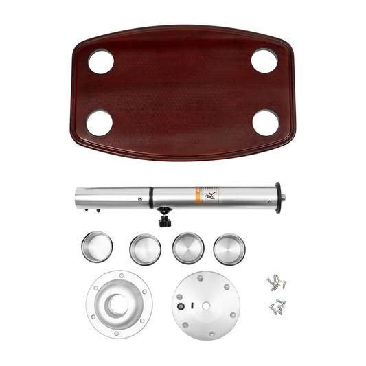 Removable RV & Boat Pedestal Table, 22–28 Inch, 4 Cup Holders