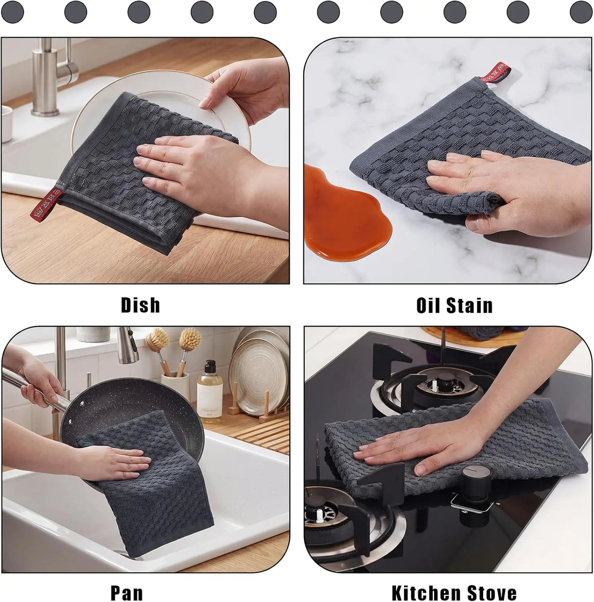 Absorbent Waffle Microfiber Cleaning Cloth For Kitchen And Bath