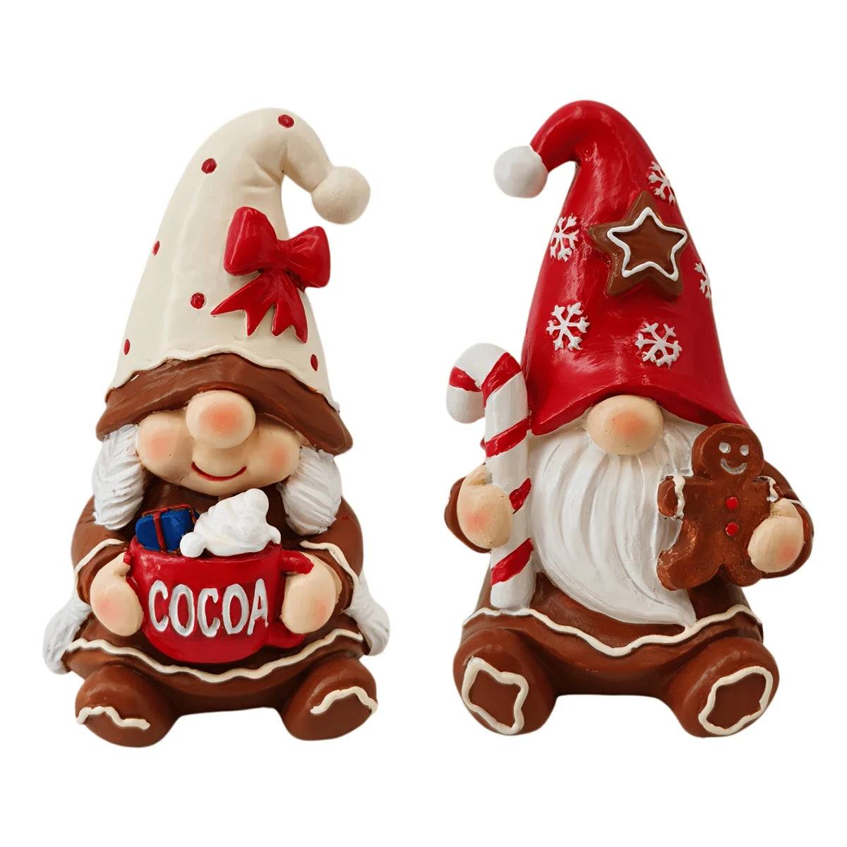 Christmas Resin Gingerbread Gnome Figurine Home Decor Ornament
