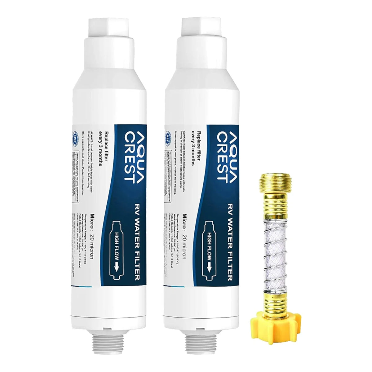 Aqua Crest NSF Certified RV Inline Water Filter Reduces Chlorine