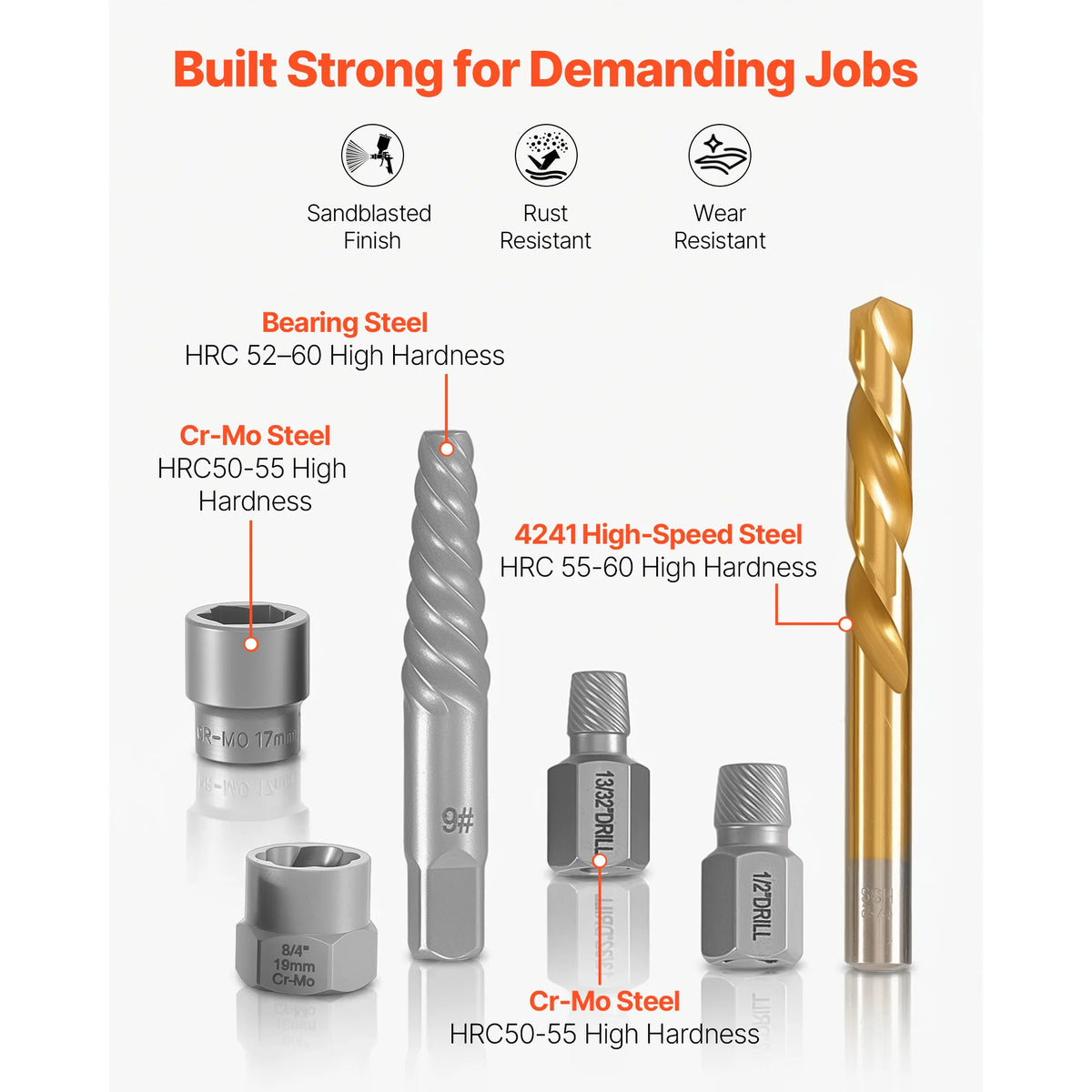 SucceBuy Screw And Bolt Extractor Set With Protective Case
