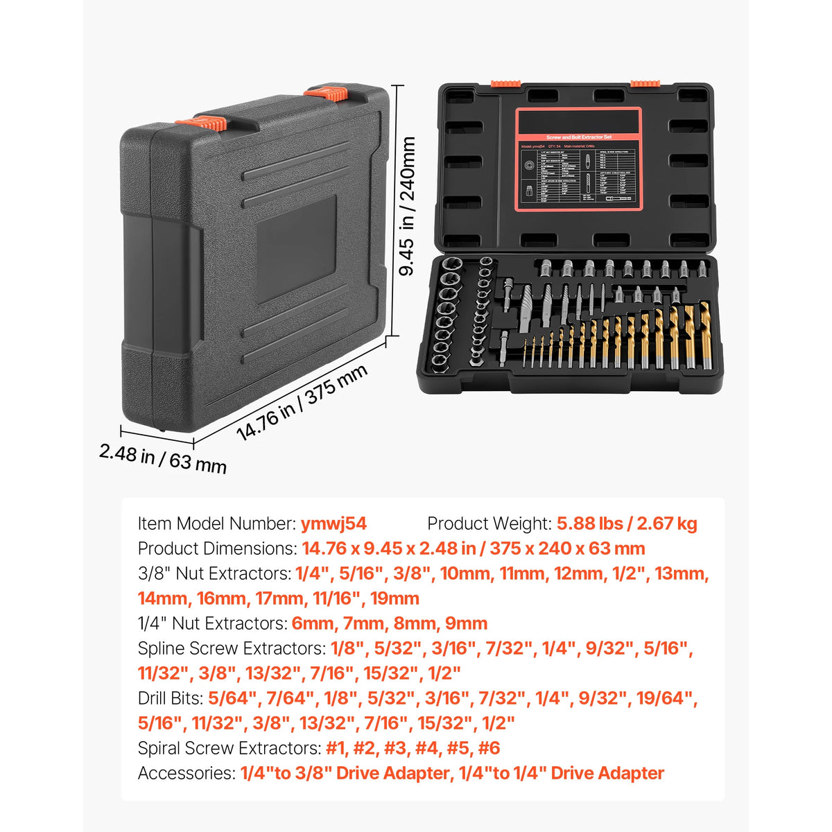 SucceBuy Screw And Bolt Extractor Set With Protective Case