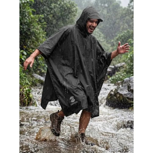 Waterproof Hooded Rain Poncho Jacket For Adults And Children