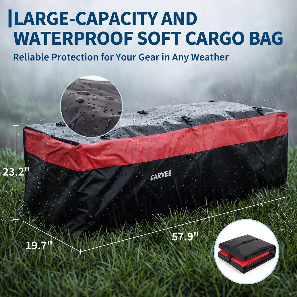 Folding Hitch Cargo Carrier 60x24x6, 500 lbs Hitch Mount Cargo Basket with Waterproof Bag, 2 Inch Receiver for SUV Truck Pickup