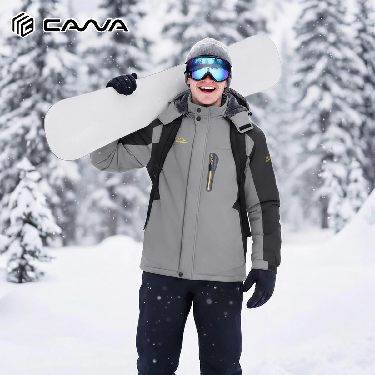 Cavva Men Waterproof Fleece Lined Winter Parka With Removable Hood