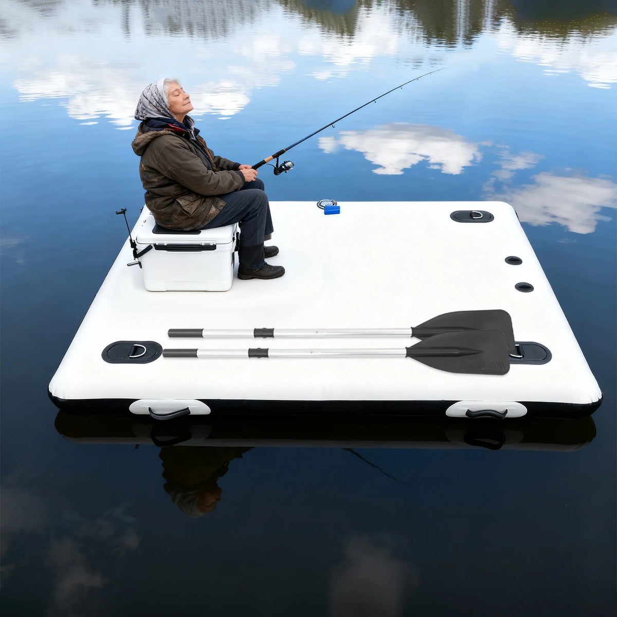 Heavy Duty Inflatable Fishing Platform Foldable Angling Raft