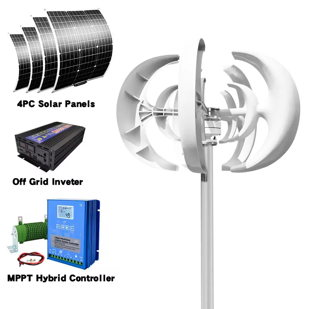 Vertical Axis Wind Turbine Generator For Home And Camping Use